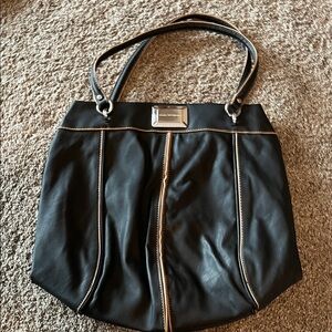 Dana Buchman Black and Tan Shoulder Bag